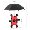 CYCLINGBOX Bicycle Mobile Phone Bracket With Parasol Rider Mobile Phone Frame, Style: Handlebar Installation (Red)