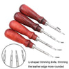 ER015 DIY Craft Leather Carving Leather Round Corner Tool Wood Handle Repair Device 1.2mm