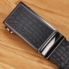 115cm Crocodile Pattern Leather Men Business Belt Without Buckle(Black Brown)