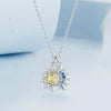 S925 Sterling Silver Platinum Plated Sun Moon and Stars Necklace(BSN381)