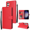 For Samsung Galaxy S25 5G 3-Card Slots Multifunctional Leather Phone Case(Red)
