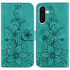 For Samsung Galaxy A26 5G Lily Embossed Leather Phone Case(Green)