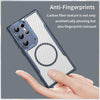 For Samsung Galaxy S24 Ultra 5G Carbon Fiber Texture MagSafe Translucent Phone Case(Blue)