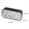 6637 LED Digital Display Temperature Electronic Clock Desktop Mirror Alarm Clock(Black Green Light)
