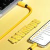 WK WDC-30 Elastic Silicone 1.2m 66W USB to 8 Pin / Type-C / Micro USB Fast Charging Data Cable(Yellow)