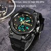 SKMEI 2031 Dual Movement Multifunctional Waterproof Outdoor Sports Watch(Black Gold)