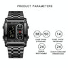 BINBOND B2311 30m Waterproof Men LED Luminous Multifunctional Quartz Watch, Color: Leather-Black Steel-Blue