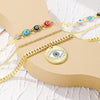 Angel Eyes Pendant Layered Necklace, Model: N2210-4 3 Layer Colorful Eyes