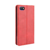 For Alcatel 1V (2019) without Fingerprint Hole Magnetic Buckle Retro Crazy Horse Texture Horizontal Flip Leather Case with Holder & Card Slots & Photo Frame(Red)