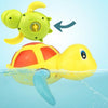 Cartoon Turtle Shape Clockwork Toy Babies Bathing Play Water Toy Children Educational Toy(Light Blue)