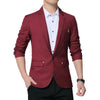 Men Casual Suit Self-cultivation Business Blazer, Size: XL( Wine Red)