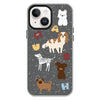 For iPhone 15 Plus Skin Feeling Jelly TPU Hybrid PC Phone Case(English Puppy Black)