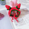 Strawberry Cat Hat | Knitted Pet Hat | Small