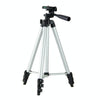 130cm 4-Section Folding Aluminum Alloy Tripod Mount with Three-Dimensional Head(Silver)