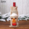 2 PCS Christmas Gift Wine Bottle Dust Cover Bag Home Table Decor(Burlap moose)