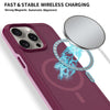 For iPhone 12 Pro Max Shockproof MagSafe Armor PC Hybrid TPU Phone Case(Wine Red+Light Pink)
