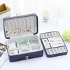 zk-0025 Multifunctional Double Layer PU Large Capacity Earring Ring Jewelry Box(Lotus Color)