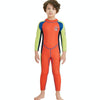 DIVE&SAIL WS-18816 Children Diving Suit One-piece Long-sleeved Swimsuit Sunscreen Hot Spring Surfing Suit, Size:S(Orange Red Green Sleeves)