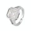 Ladies Light Luxury Green Diamond Geometric Ring, Specification:J2623