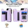 For iPhone SE 2022 / 2020 / 8 Double Flap Zipper RFID Leather Phone Case with Short Lanyard(Light Purple)
