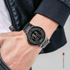 SKMEI 1712 Dual Time LED Digital Display Luminous Stainless Steel Strap Electronic Watch(Black)
