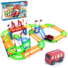 Rail Car Toy Set Assembled Electric Rail Toys With a Fire Truck)