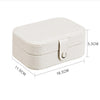 Simple Girl Earrings Rings Plate Jewelry Box Portable Leather Multi-function Jewelry Storage Box(Flash white)