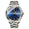 BINBOND B5552 Luminous Multifunctional Business Calendar Quartz Watch(Inter-gold-Blue)