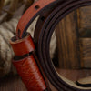 COWATHER QSK001 Men Casual Fashion Two-Layer Leather Pin Buckle Belt,Length 110cm(Brown)