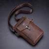 BULL CAPTAIN 076 Retro Leather Mobile Phone Waist Bag Men Leather Messenger Bag(Brown)