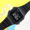 SKMEI 1698 50m Waterproof Multifunctional Sports Square Pin Buckle Luminous Digital Watch(Black Black)