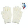 Winter Touch Screen Gloves Women Men Warm Stretch Knit Mittens Imitation Wool Thicken Full Finger Gloves(Kids White)