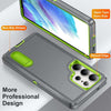 For Samsung Galaxy S25 Ultra 5G Rugged PC Hybrid Silicone Phone Case with Holder(Grey+Fresh Green)