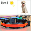 USB Rechargeable LED Dog Collar, Red, S (35-40cm) - Solar Powered