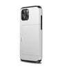 For iPhone 12 / 12 Pro Shockproof Rugged Armor Protective Case with Card Slot(White)