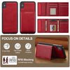 For iPhone XS / X LC.IMEEKE L5 Series Detachable RFID Card Bag Magsafe Phone Case(Red)