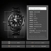 SKMEI 1453 Dual Movement Waterproof Steel Strap Quartz Men Watch(Black)