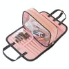 Multifunctional 2 In 1 Cosmetic Bag Portable Large Capacity Transparent Cosmetic Brush Storage Bag Wash Bag(Black + Rose Red)