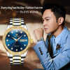 OLEVS 7003 Men Multifunctional Waterproof Mechanical Watch(Gold + Blue)