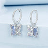 S925 Sterling Silver Platinum-plated Special-shaped Wing Butterfly Earrings(BSE986)