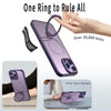 For iPhone 14 Wing Series Gen2 MagSafe Metal Ring Holder Phone Case(Dark Purple)