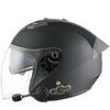 KUQIBAO Motorcycle Smart Bluetooth Sun Protection Double Lens Safety Helmet, Size: XL(Matte Black+Gray Tail)