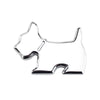 Cute Pet Dog Car Decal Puppy Metal Vehicle Emblem Decorative Stickers(Silver)