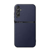 For Samsung Galaxy M34 5G Litchi Leather Magnetic Full Coverage Shockproof Phone Case(Navy Blue)