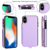 For iPhone XS Max Double Flap Zipper RFID Leather Phone Case with Short Lanyard(Light Purple)
