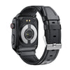 E500 1.83 inch HD Square Screen Leather Watch Strap Smart Watch Supports ECG Monitoring / Non-invasive Blood Sugar(Black)