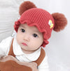 MZ8264 Cartoon Three-dimensional French Fries Duck Baby Skullcap Knitted Double Ball Woolen Hat, Size: Free Size(Crimson)