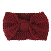 Winter Knitted Headband Turban Women Crochet Bow Wide Stretch Hairband Head Wrap(Wine)