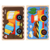 QBT01 Children Double-Sided Wooden Puzzle Bar Puzzle Toy(Mud Tanker + Truck)