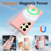 For Samsung Galaxy S25 Ultra 5G Wave Texture MagSafe Magnetic Liquid Silicone Phone Case(Pink)